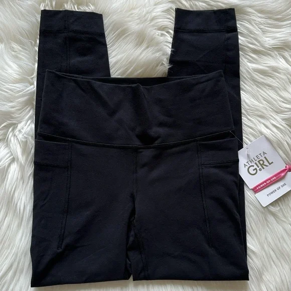 Athleta Girl Natural Play Stash Black Tight - Picture 2 of 5